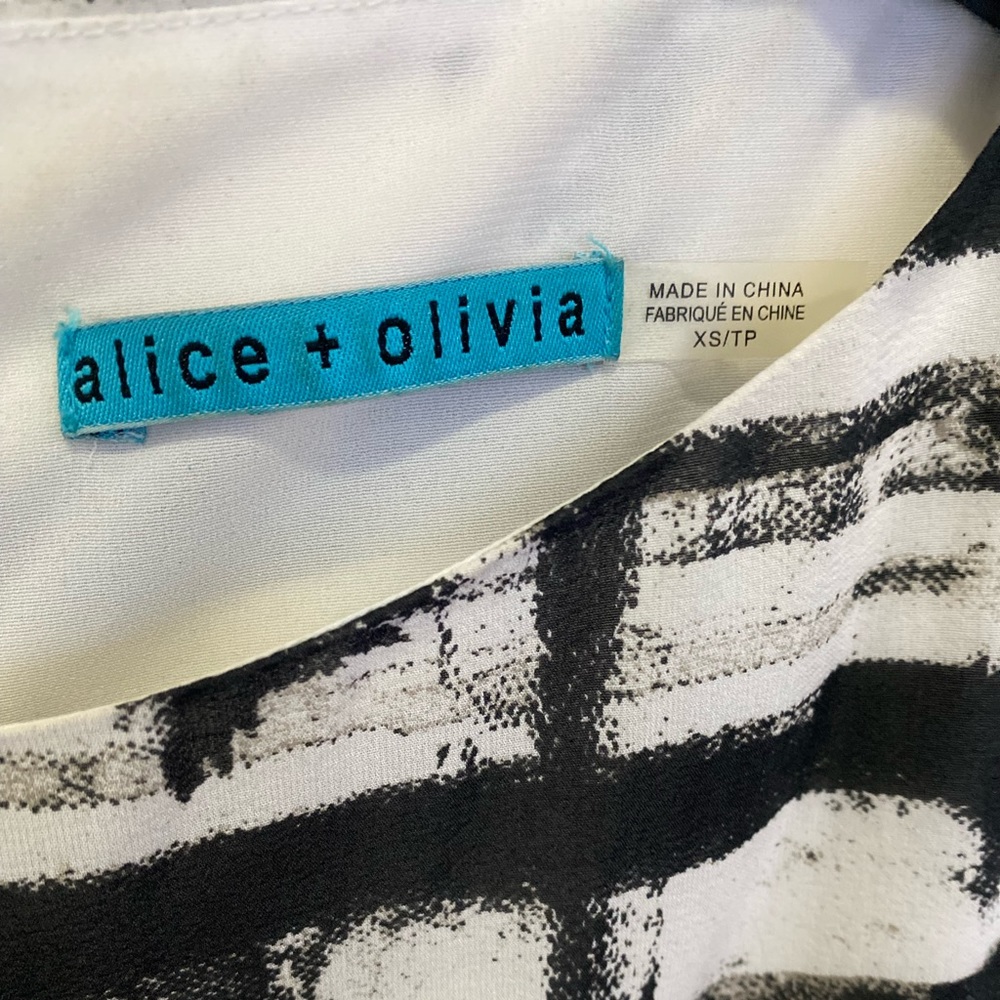 Alice + Olivia Printed Silk Top